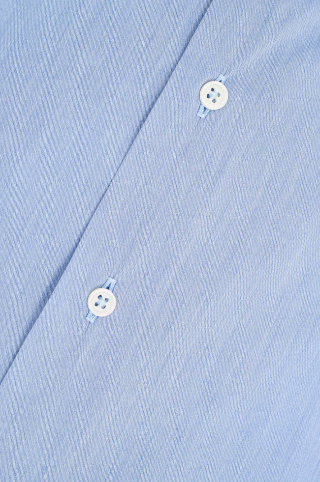 1868 Hemd aus Baumwoll-Popelin in Mittelblau meliert