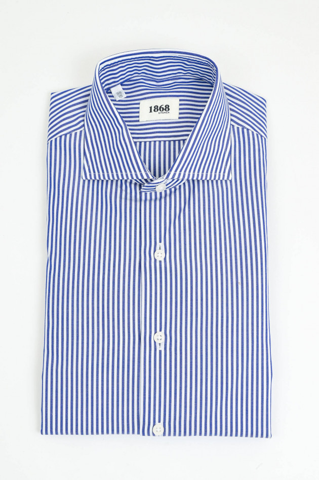 1868 Baumwollhemd mit breiten Streifen in Blau/Weiß