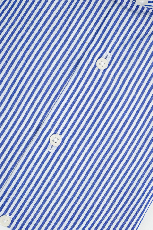 1868 Baumwollhemd mit breiten Streifen in Blau/Weiß