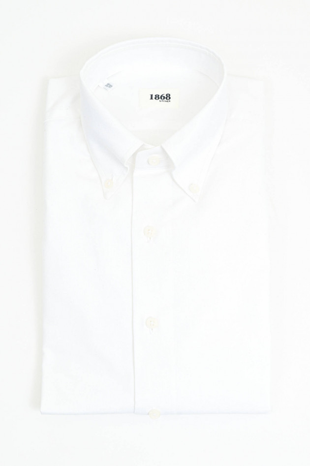 1868 Baumwollhemd mit Button-Down-Kragen in Weiß