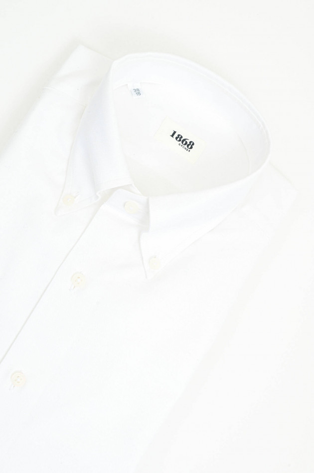 1868 Baumwollhemd mit Button-Down-Kragen in Weiß