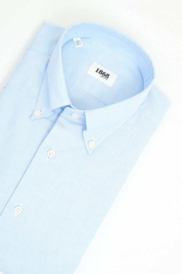 1868 Baumwollhemd mit Button-Down-Kragen in Hellblau