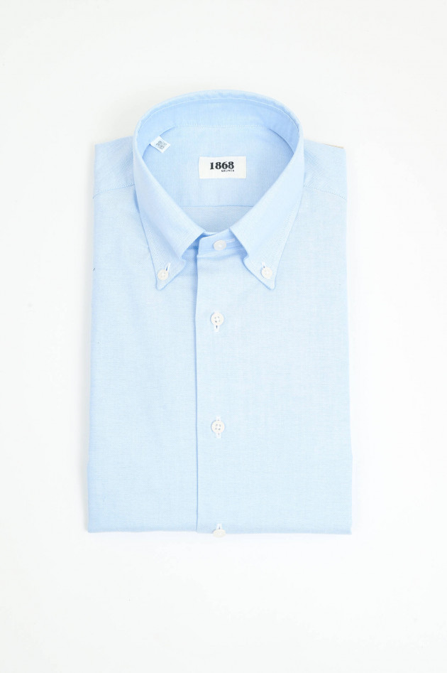 1868 Baumwollhemd mit Button-Down-Kragen in Hellblau