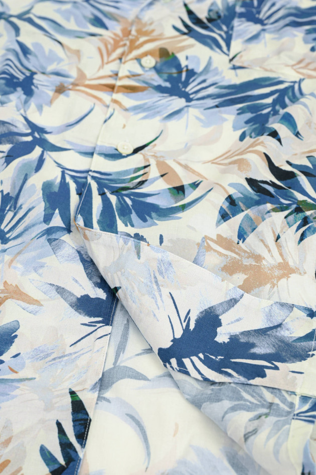 1868 Hemd im Hawaii-Look in Blau/Natur