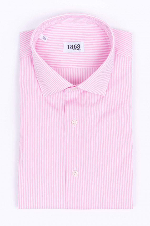 1868 Gestreiftes Hemd in Rosa/Weiß
