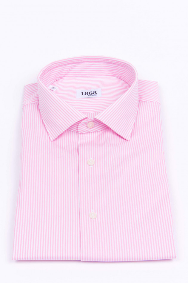 1868 Gestreiftes Hemd in Rosa/Weiß