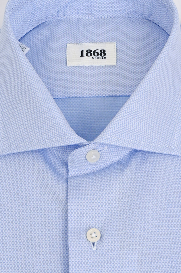 1868 Hemd mit Wabenstruktur in Hellblau