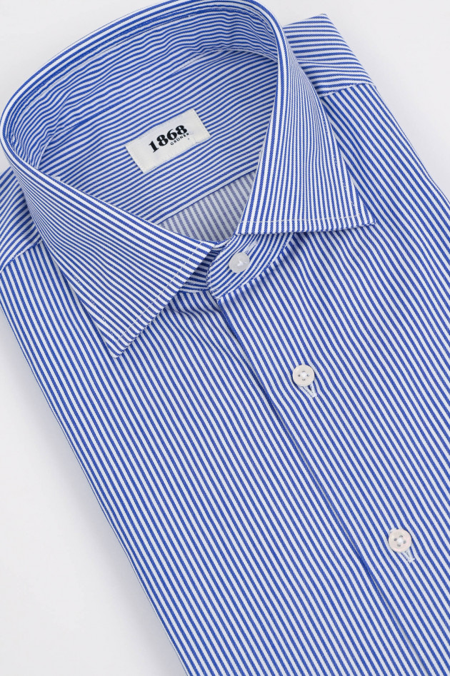 1868 Hemd aus Baumwoll-Twill in Blau/Weiß gestreift