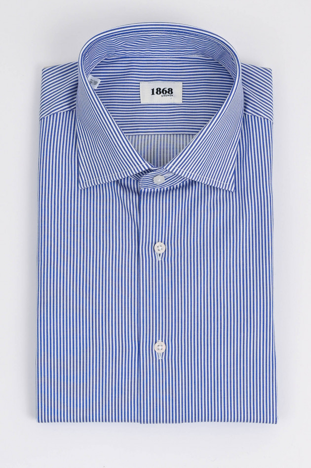 1868 Hemd aus Baumwoll-Twill in Blau/Weiß gestreift