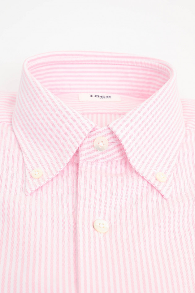 1868 Gestreiftes Oxford Hemd in Weiß/Rosa