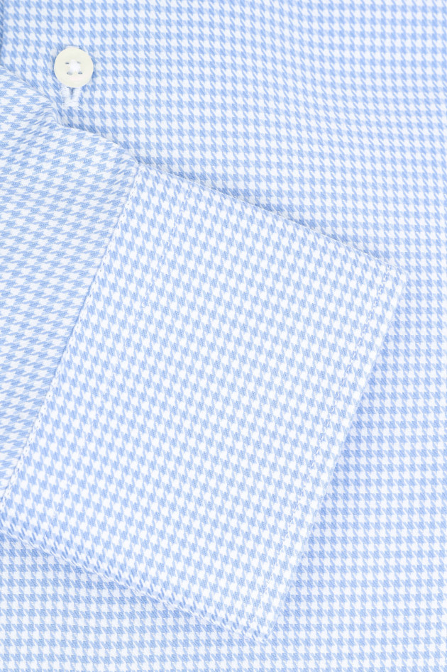 1868 Hemd mit Hahnentritt in Blau/Weiß