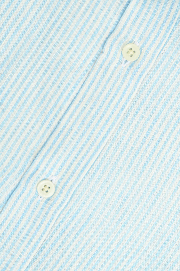 1868  Leinenhemd mit schmalen Streifen in Hellblau/Weiß