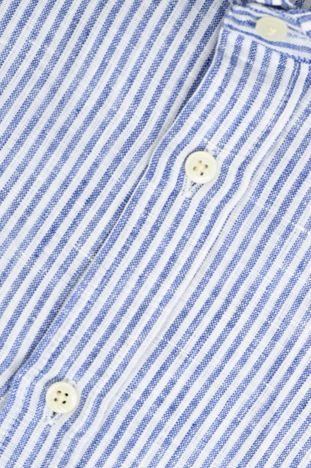 1868  Leinenhemd mit schmalen Streifen in Navy/Weiß