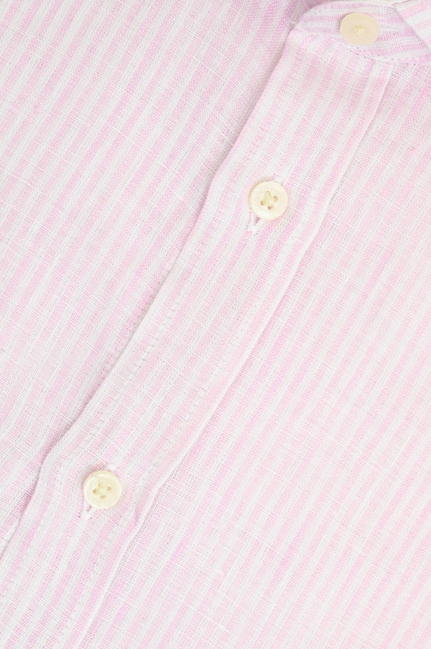 1868 Leinenhemd mit schmalen Streifen in Rosa/Weiß