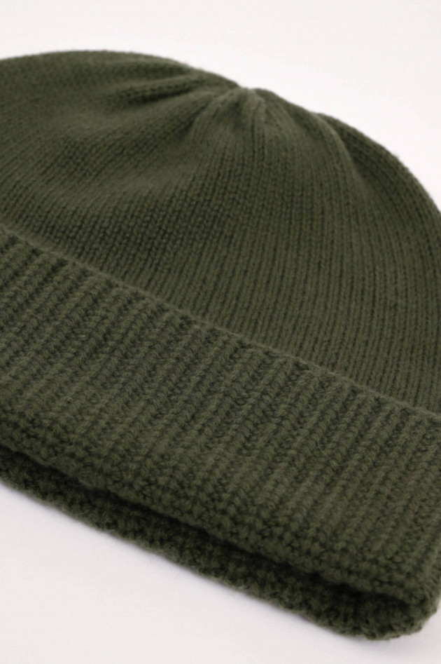 1868 Cashmere Mütze in Dunkelgrün