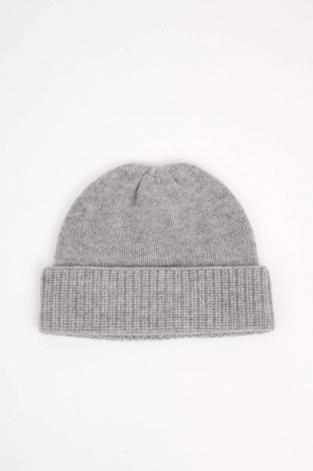1868 Cashmere Mütze in Grau meliert