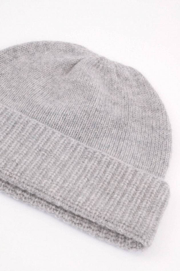 1868 Cashmere Mütze in Grau meliert