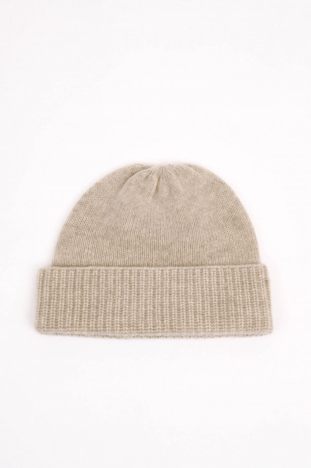 1868 Cashmere Mütze in Beige meliert