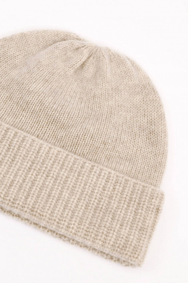 1868 Cashmere Mütze in Beige meliert