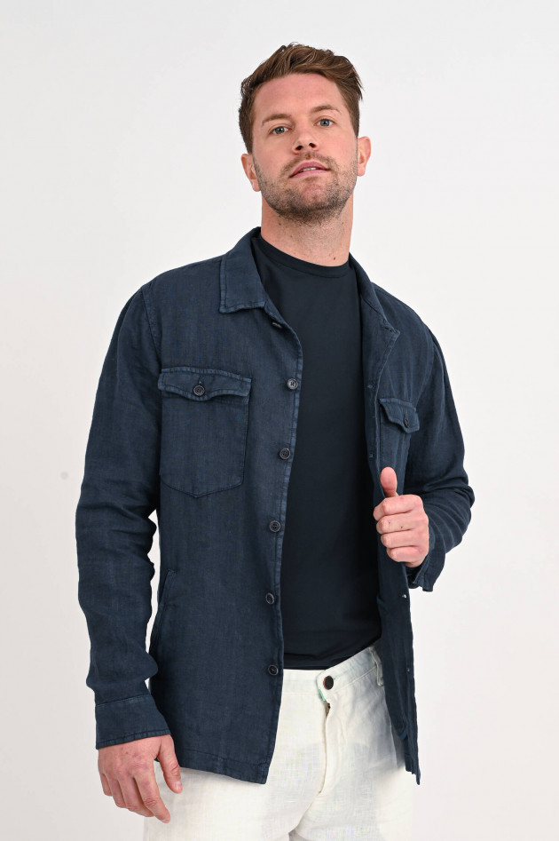 1868 Leinen-Overshirt in Navy