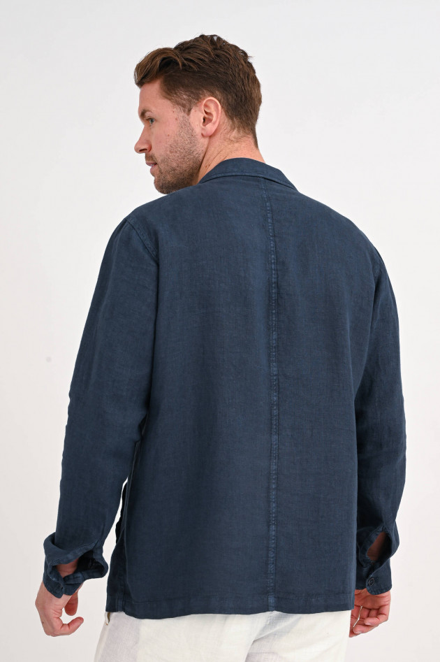 1868 Leinen-Overshirt in Navy