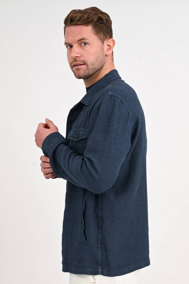 1868 Leinen-Overshirt in Navy