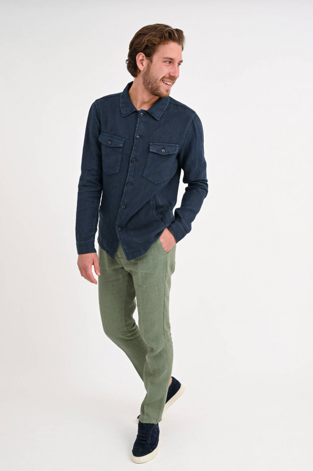 1868 Leinen-Overshirt in Navy