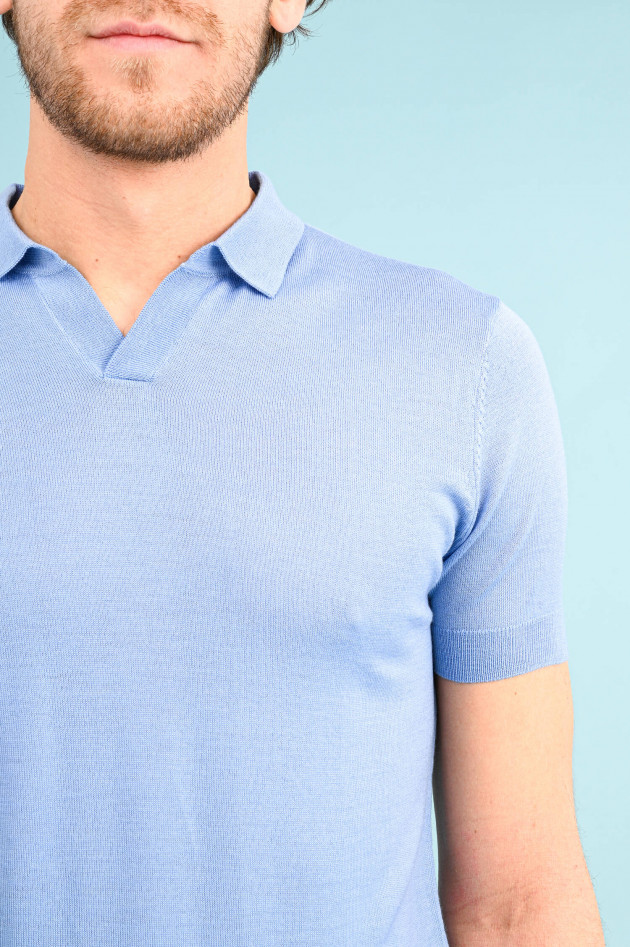 1868 Merino Polo-Shirt in Hellblau