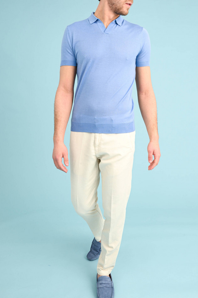 1868 Merino Polo-Shirt in Hellblau