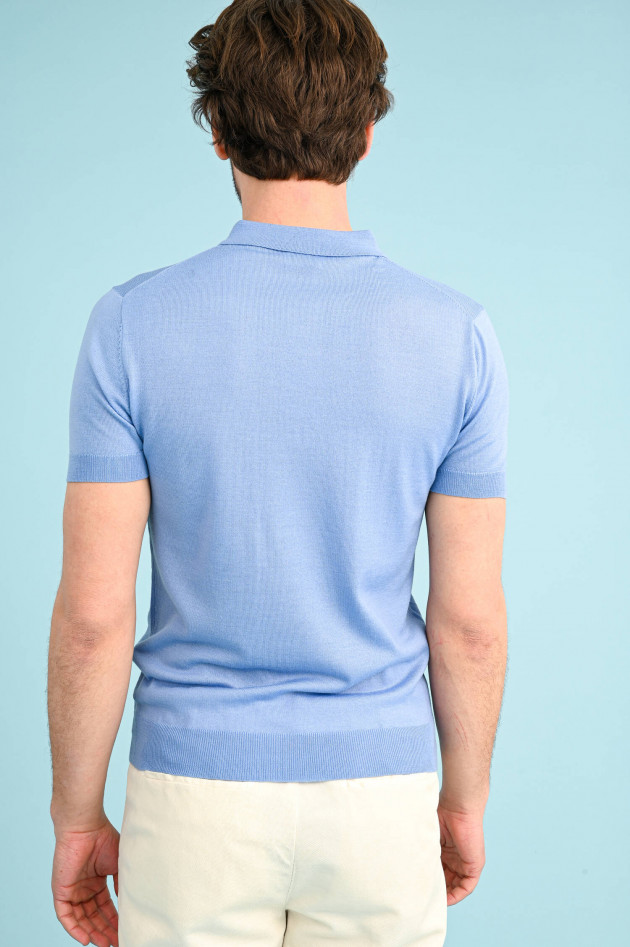 1868 Merino Polo-Shirt in Hellblau