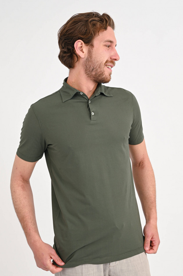 1868 Kurzarm Poloshirt in Oliv