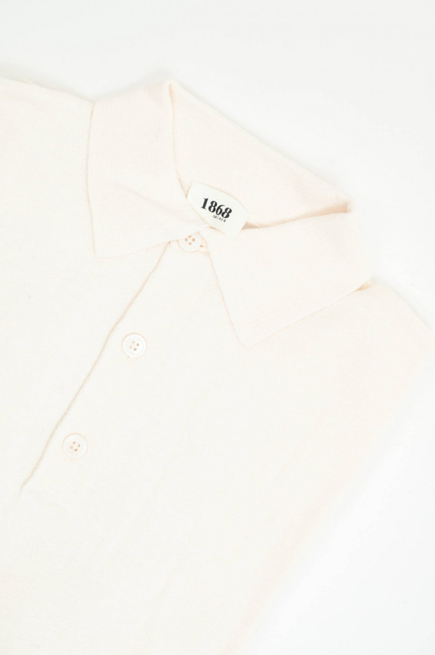 1868 Poloshirt aus Baumwoll-Mix in Creme