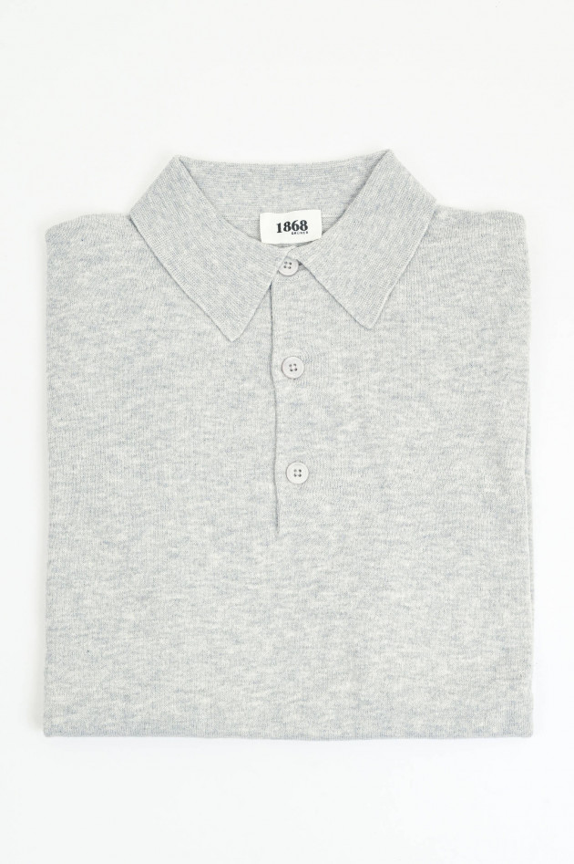 1868 Poloshirt aus Baumwoll-Mix in Hellgrau
