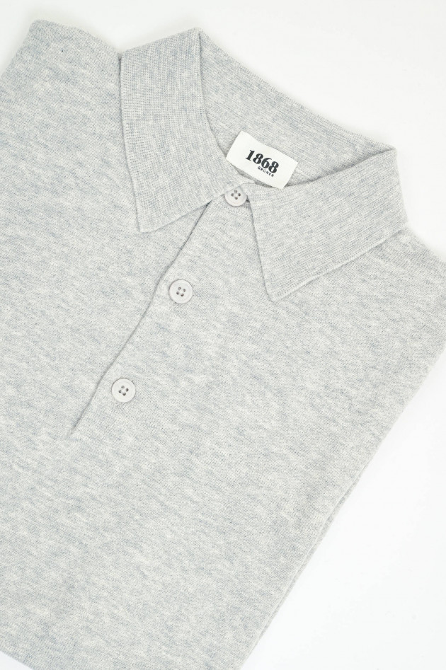 1868 Poloshirt aus Baumwoll-Mix in Hellgrau