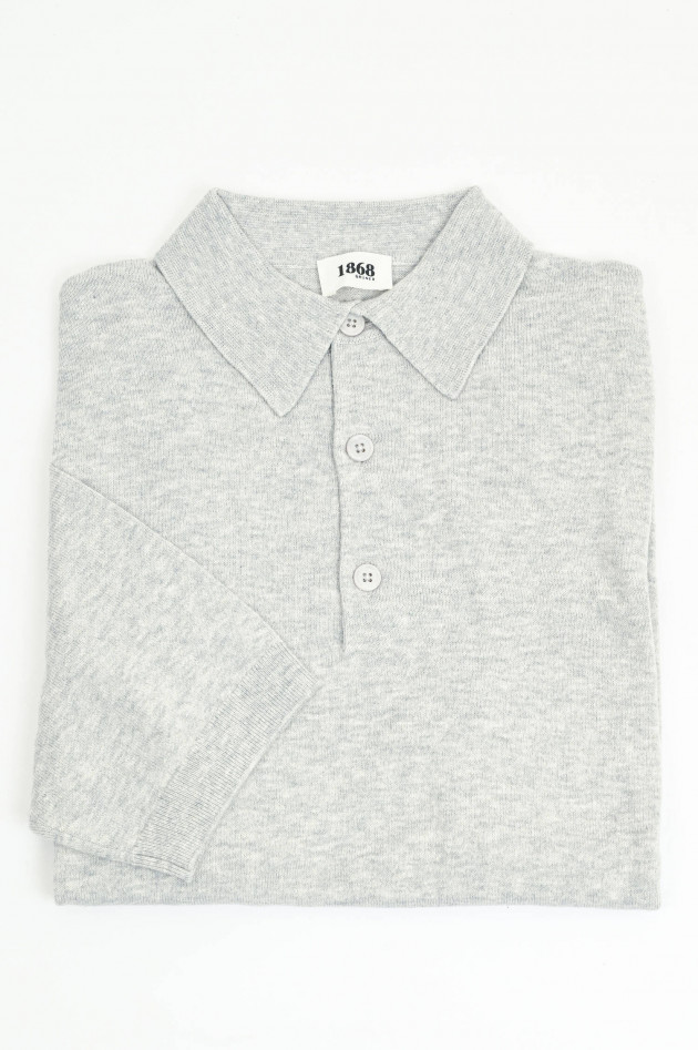 1868 Poloshirt aus Baumwoll-Mix in Hellgrau