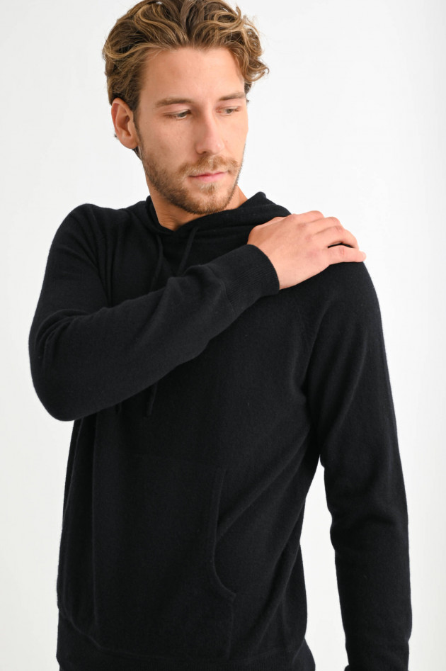 1868 Cashmere Hoodie in Schwarz