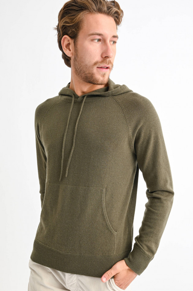 1868 Cashmere Hoodie in Oliv