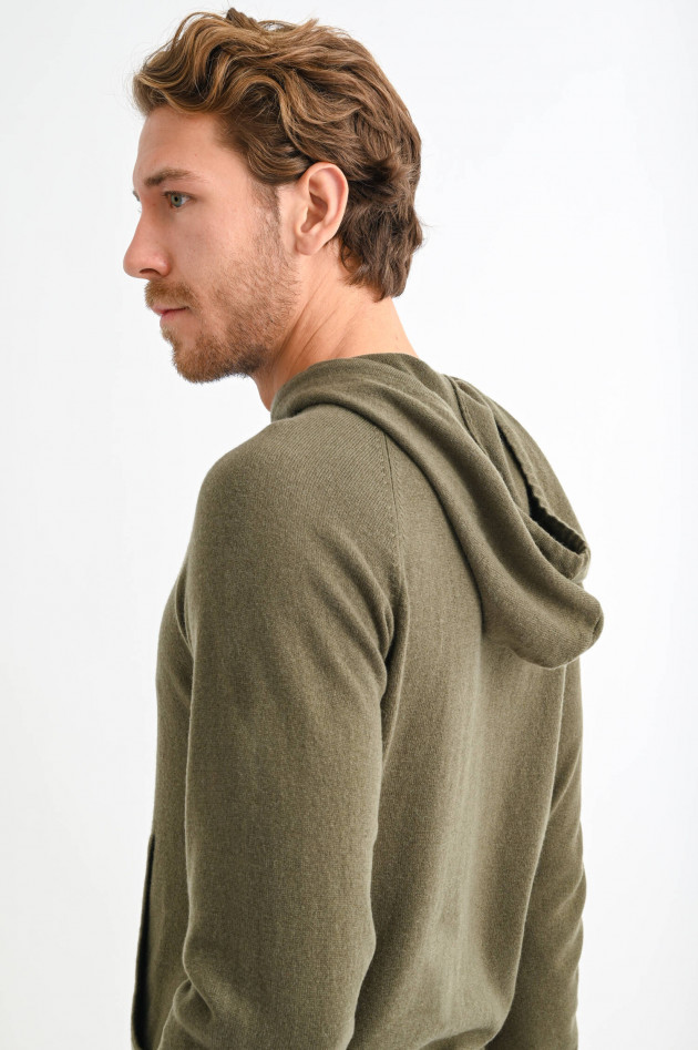 1868 Cashmere Hoodie in Oliv