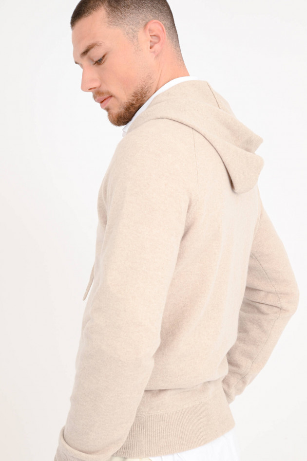 1868 Hoodie aus Cashmere in Beige