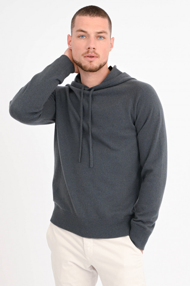 1868 Hoodie aus Cashmere in Olivgrau