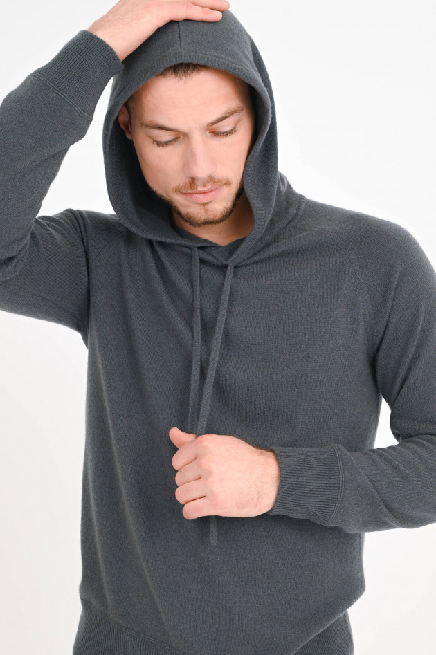 1868 Hoodie aus Cashmere in Olivgrau