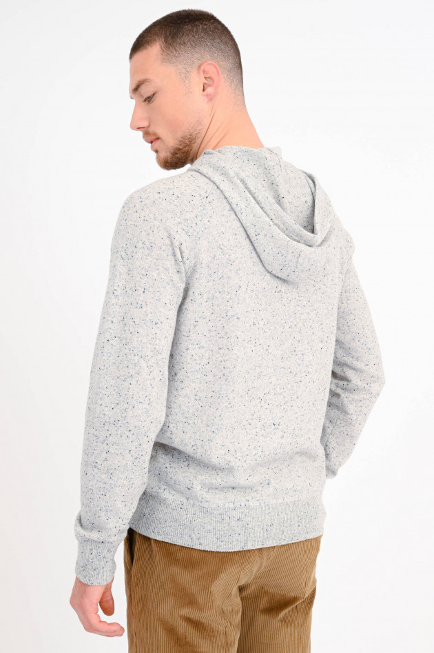 1868 Hoodie aus Cashmere in Hellgrau meliert