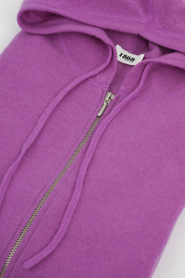 1868 Cashmere Strick-Hoodie in Lila