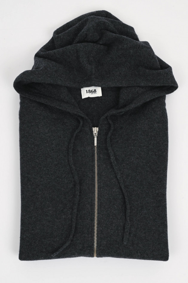 1868 Cashmere Strick-Hoodie in Anthrazit