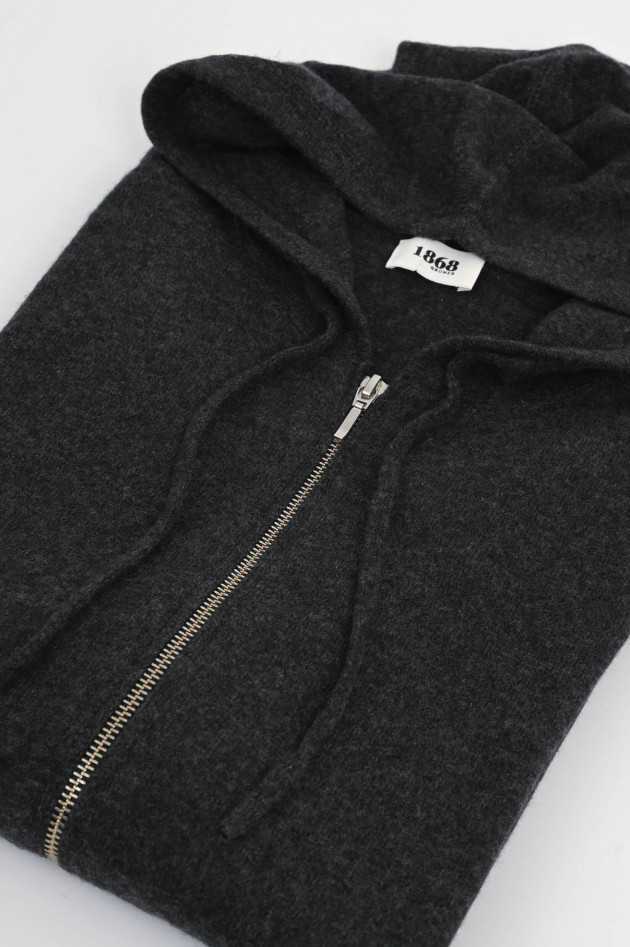 1868 Cashmere Strick-Hoodie in Anthrazit