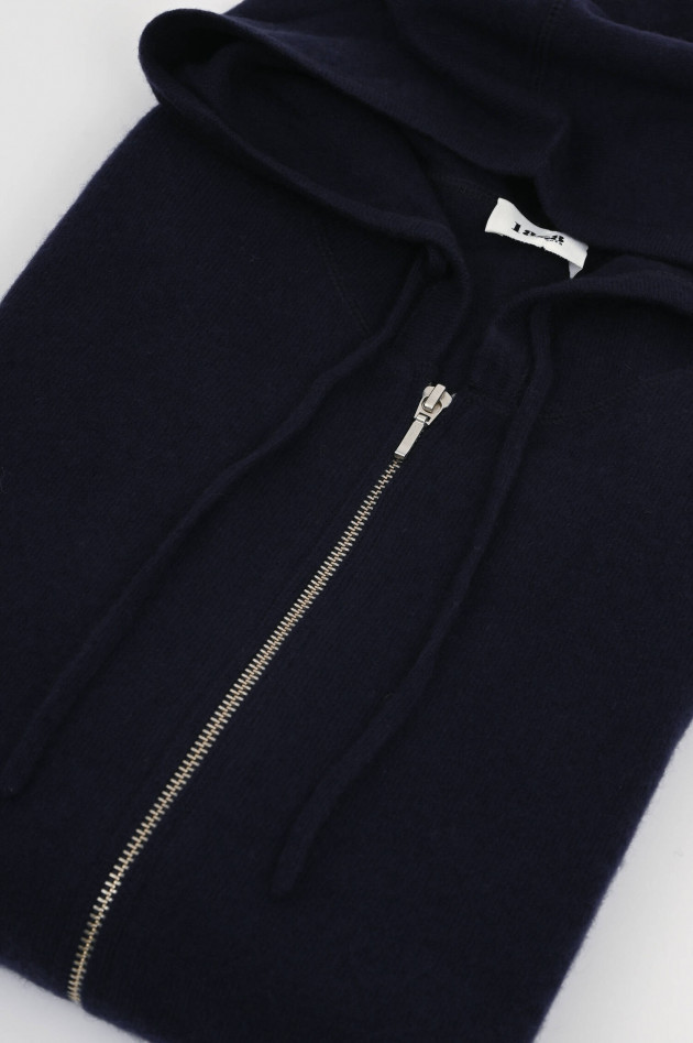 1868 Cashmere Strick-Hoodie in Navy