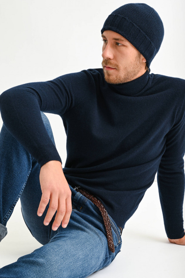 1868 Cashmere Rollkragenpullover in Marine