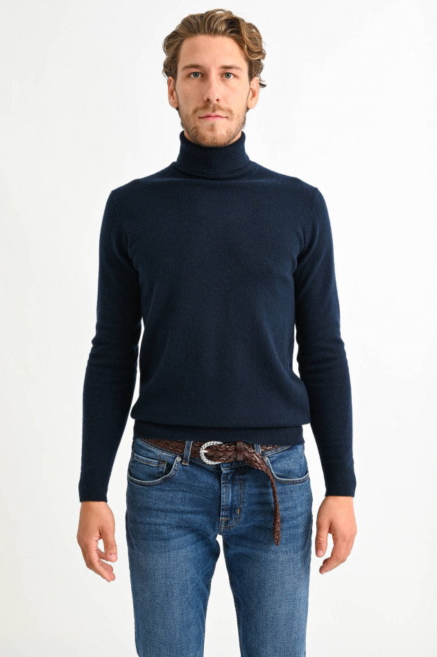 1868 Cashmere Rollkragenpullover in Marine