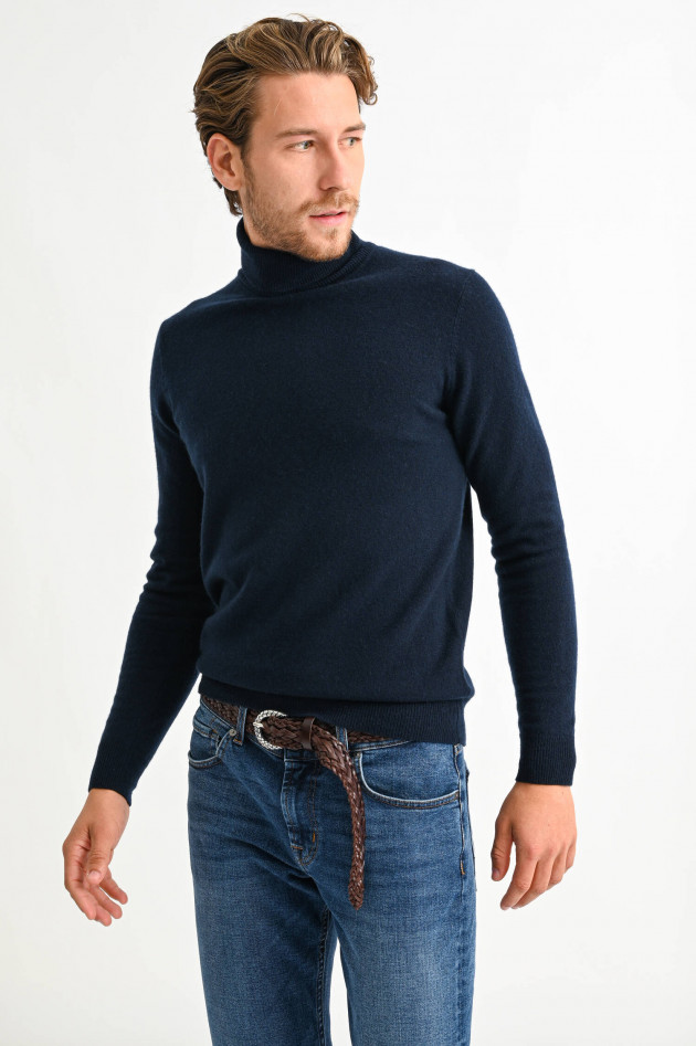 1868 Cashmere Rollkragenpullover in Marine