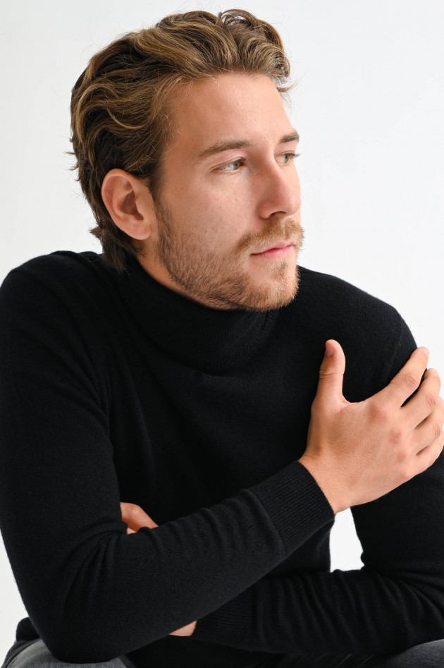 1868 Cashmere Rollkragenpullover in Schwarz